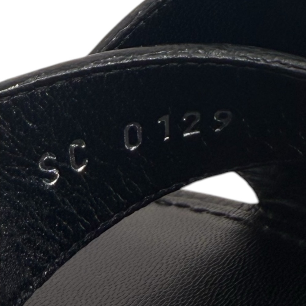 NEW LOUIS VUITTON LV Logo Black Leather Block Heel Sandals Mules IT36 - Picture 6 of 13